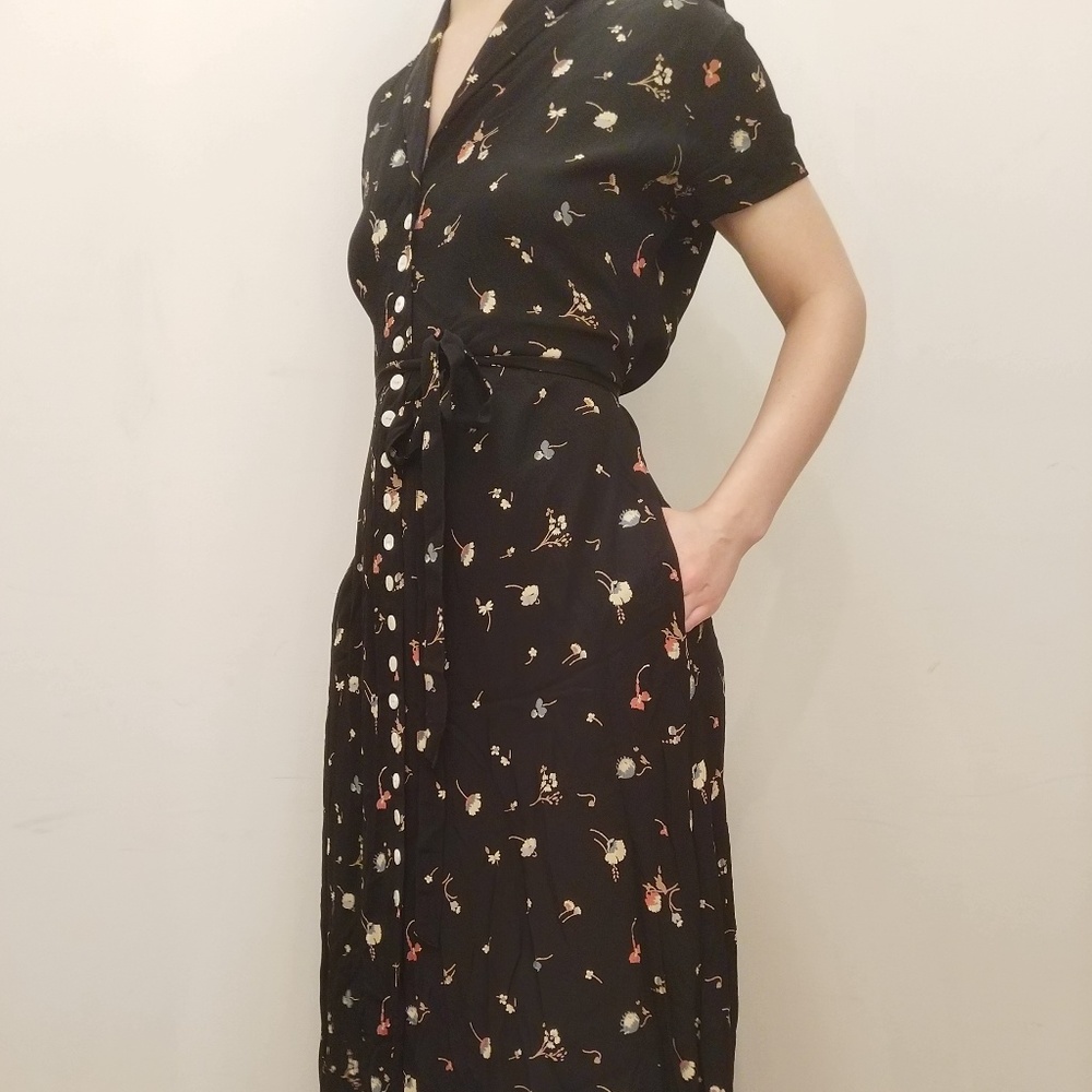 SOLD Banana Republic Floral Maxi Dress Tie Waist